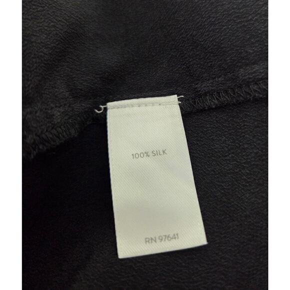 J.Jill Black Ruffled Top 100% Silk Size Small‎ - Picture 5 of 7